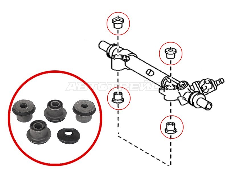 Сайлентблок рулевой рейки Toyota Land Cruiser Prado (J150) 09-20 / Lexus GX 09-19