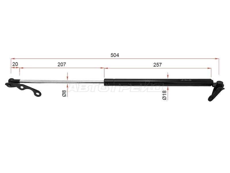 Амортизатор крышки багажника Toyota Vitz 99-05 / Yaris 99-05 (Слева)