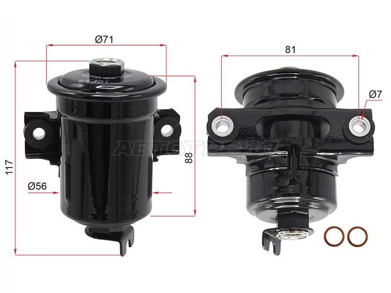 Фильтр топливный Toyota Corolla (E90,E100,E110) 87-02 / Carina 88-92
