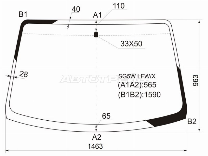 Стекло лобовое Ford Freda 95-99 / Mazda Bongo Friendee 95-05