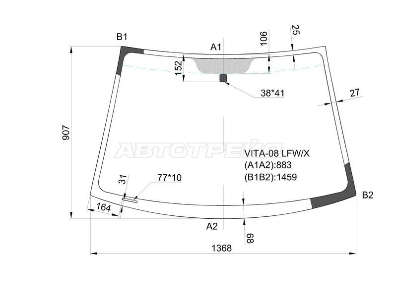 Стекло лобовое FAW V5 12-17 / Vita 07-10