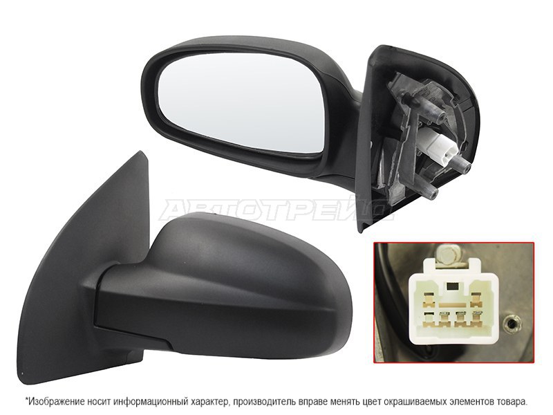 Зеркало Chevrolet Aveo 02-09 (Слева / Регулировка / 3 контакта / 3 / 5D HBK / 4D SED)
