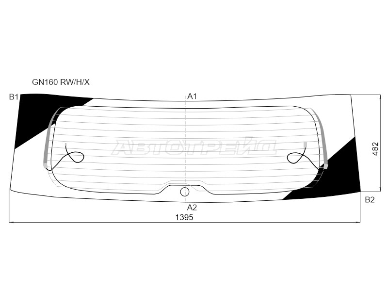 Стекло заднее (Цвет зеленый / Обогрев) Toyota Fortuner 15-20