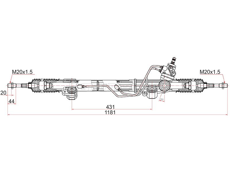 Рейка рулевая Toyota Land Cruiser (J100) 98-07 / Land Cruiser Cygnus 02-07 (Левый руль)
