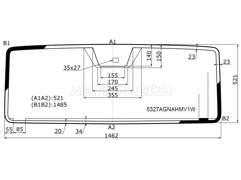Стекло лобовое (Обогрев полный / Антенна / Датчик дождя) Mercedes-Benz G-Class 12-18