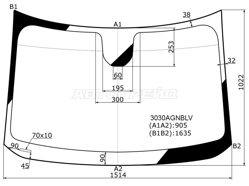 Стекло лобовое CHEVROLET ORLANDO 11-15