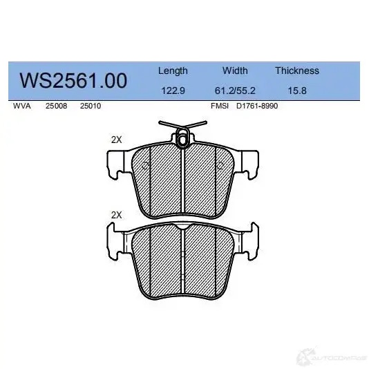 JEENICE WS256100 — Колодки тормозные дисковые · зад