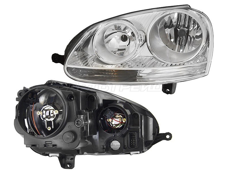 Фара Volkswagen Golf 03-09 / Jetta 05-10 (Слева / Галоген / Ручная регулировка)