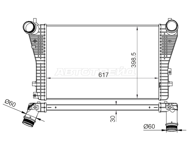 Интеркулер Volkswagen Passat 05-15 / Tiguan 06-17