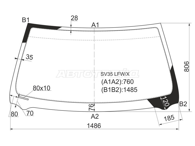 Стекло лобовое Toyota Camry Europe / Russia (XV10) 91-96 / Camry USA 91-96
