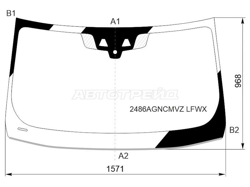 Стекло лобовое (Две камеры / Датчик дождя / Молдинг) BMW 6-Series Gran Turismo 17-20