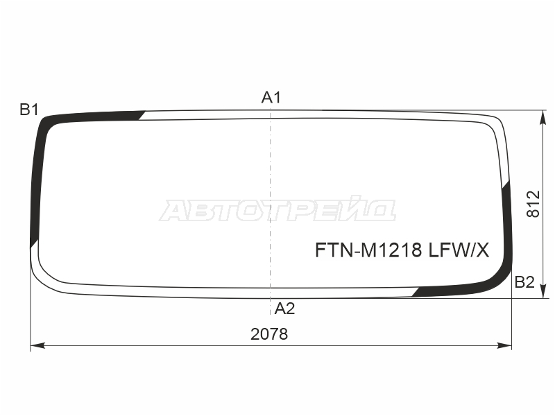 Стекло лобовое Forland 12 24- / Foton Auman D12 17-