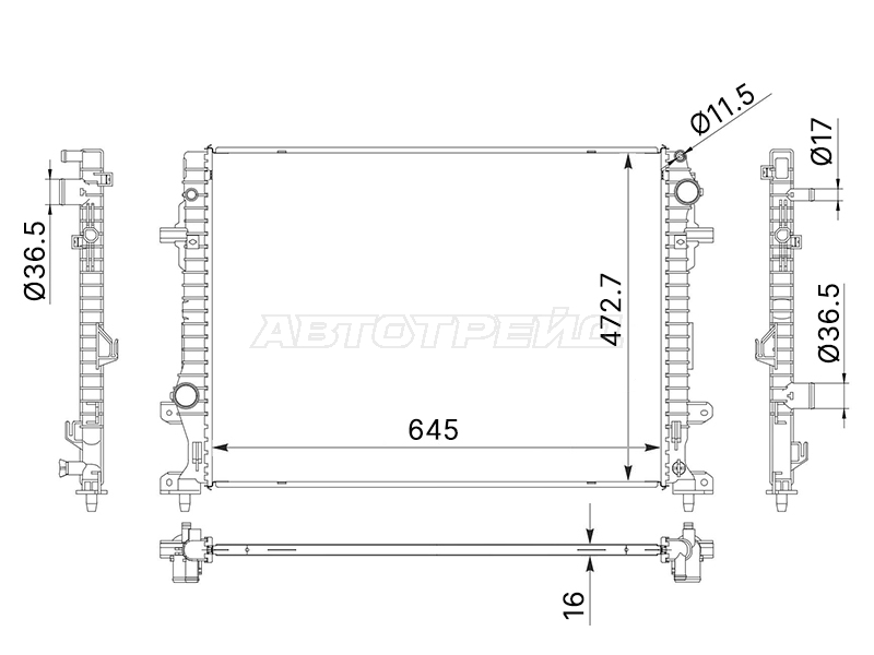 Радиатор Geely Coolray 18-24 / Belgee S50 24-