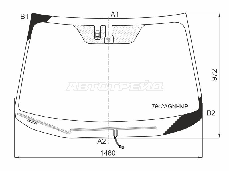 Стекло лобовое (Обогрев щеток / Датчик дождя / Молдинг) Subaru Legacy 17-19 / Outback 14-21