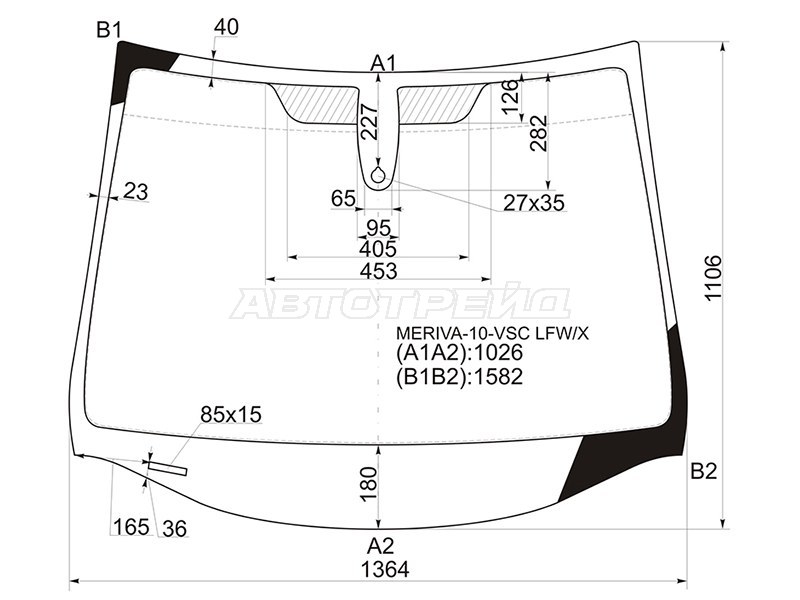 Стекло лобовое (Датчик дождя) Opel Meriva 10-18