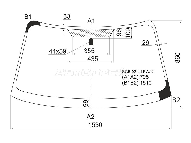 Стекло лобовое Subaru Forester 02-08