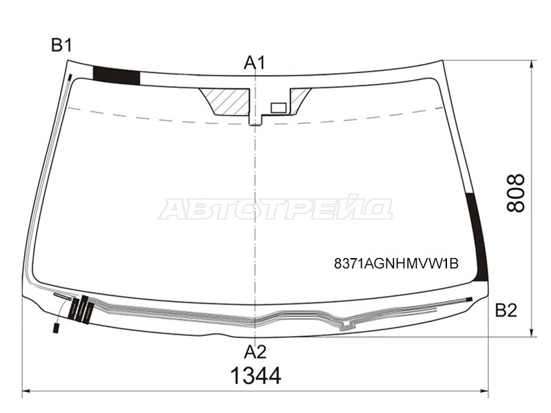 Стекло лобовое (Обогрев щеток / Датчик дождя) Lexus IS 05-16