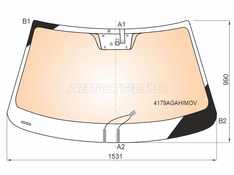 Стекло лобовое (Обогрев полный / Датчик дождя) Hyundai Tucson 21-