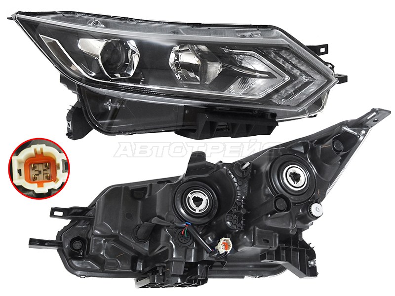 Фара Nissan Qashqai 17-22 (Справа / Галоген / ДХО / под электрокорректор)