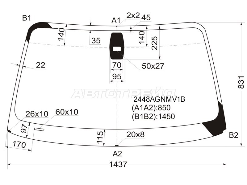 Стекло лобовое (Датчик дождя) BMW 1-Series 04-13