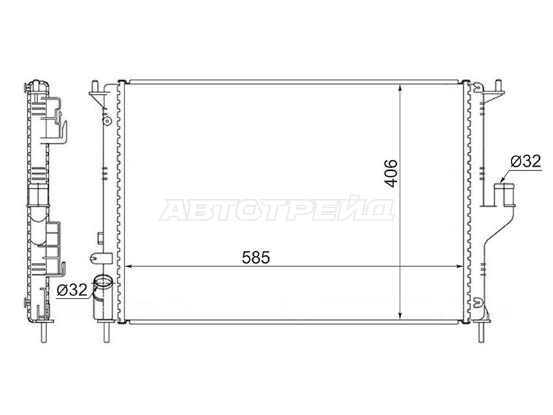 Радиатор LADA Largus 12-21 / Nissan Almera 12-19