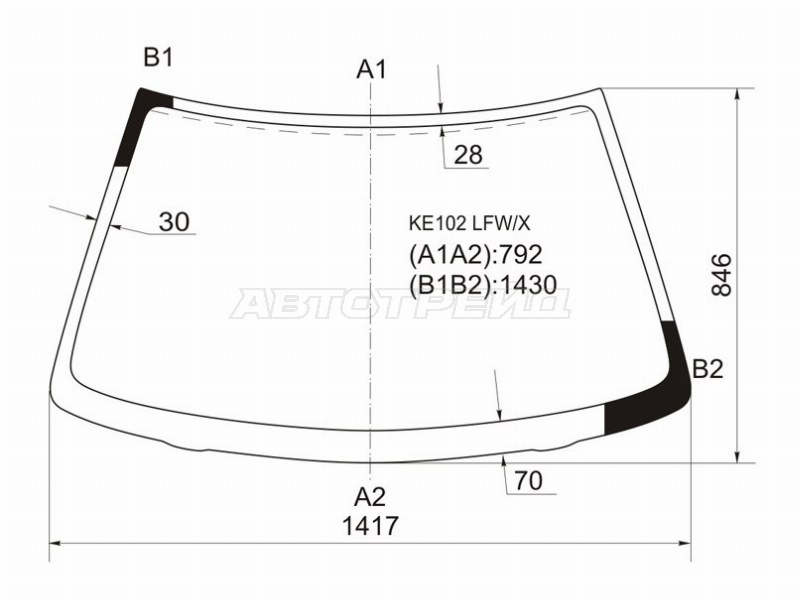 Стекло лобовое Toyota Corolla Levin 91-95 / Sprinter Trueno 91-95