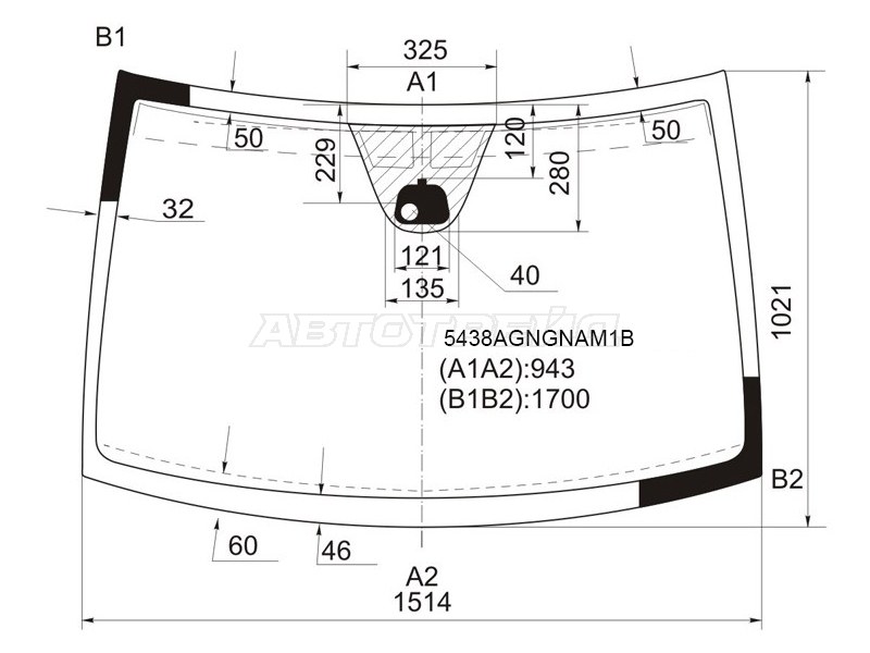 Стекло лобовое (Антенна / Датчик дождя) Mercedes-Benz Viano 03-14 / Vito 03-14