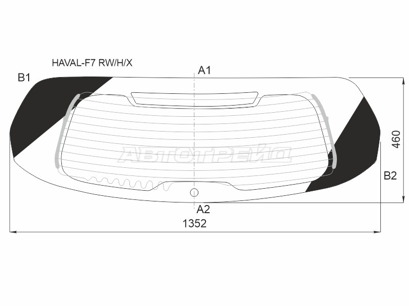 Стекло заднее (Цвет зеленый / Обогрев) Haval F7 18-24