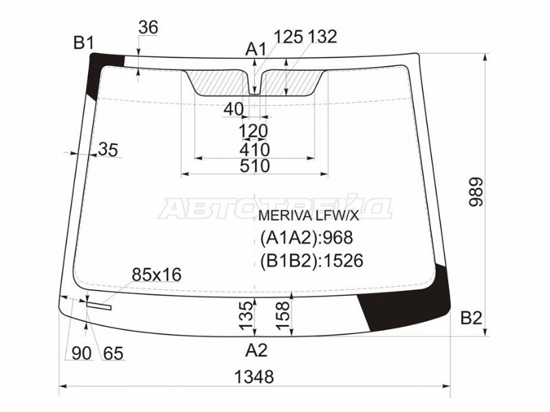 Стекло лобовое Chevrolet Meriva 04-12 / Opel Meriva 03-10