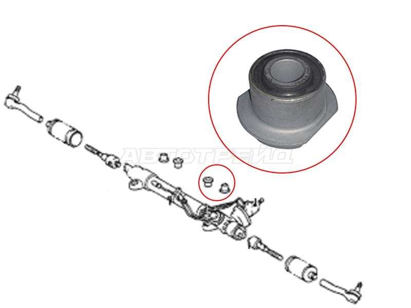 Втулка рулевой рейки Toyota Land Cruiser (J100) 98-07 / Land Cruiser Prado 02-09 (Слева)