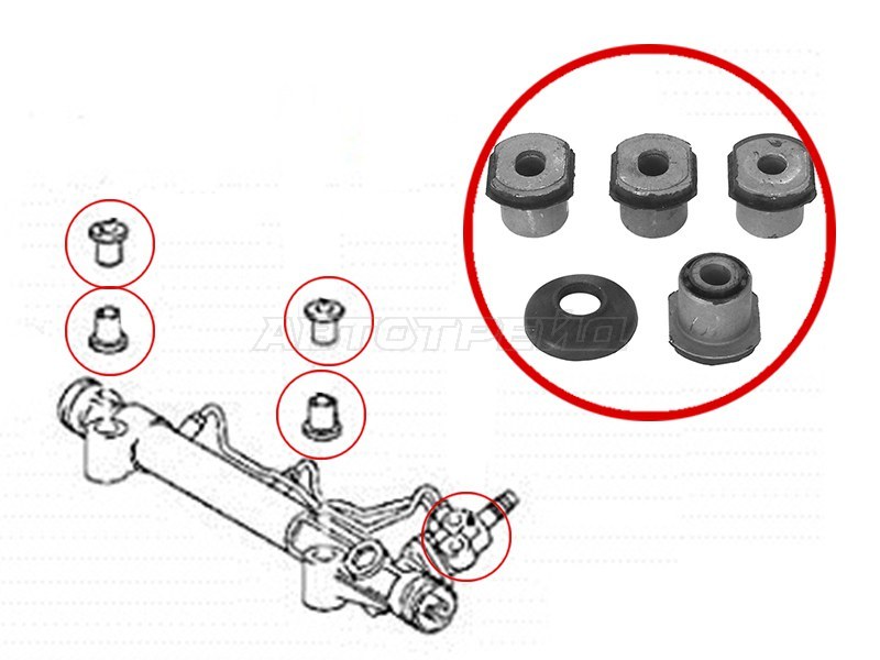 Сайлентблок рулевой рейки Toyota Hilux Pick Up 04-15 / Fortuner 04-08