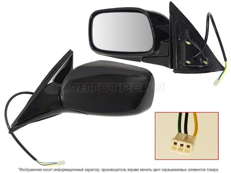 Зеркало Toyota Camry (XV30) 01-06 (Слева / Регулировка / 3 контакта / LHD)