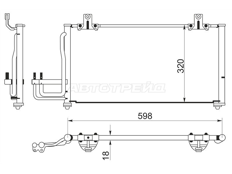 Радиатор кондиционера Kia Spectra 00-11 / Sephia 96-04