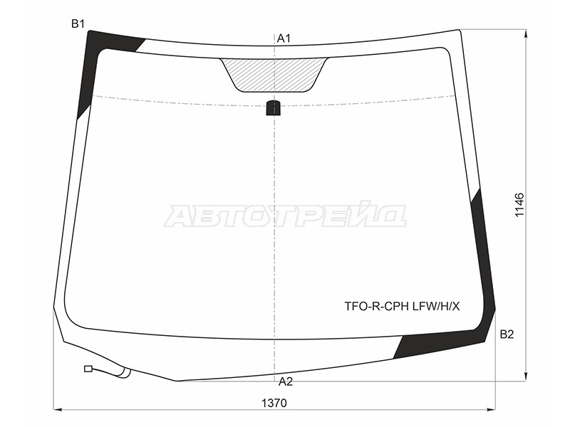 Стекло лобовое (Обогрев щеток) Honda Fit 07-13
