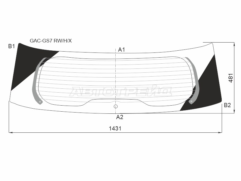 Стекло заднее (Цвет зеленый / Обогрев) GAC GS8 16-23