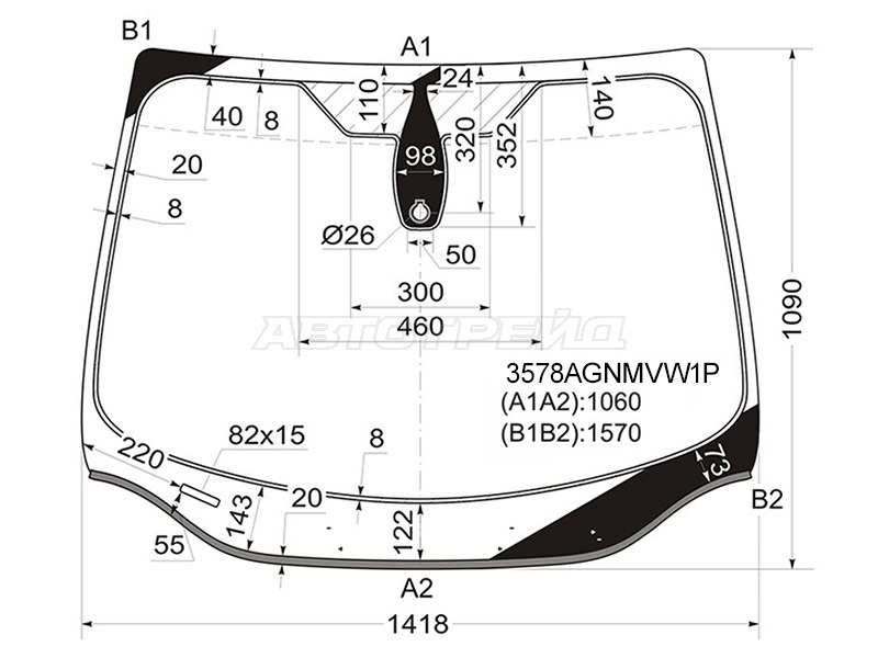 Стекло лобовое (Датчик дождя / Молдинг) Ford Focus 10-19
