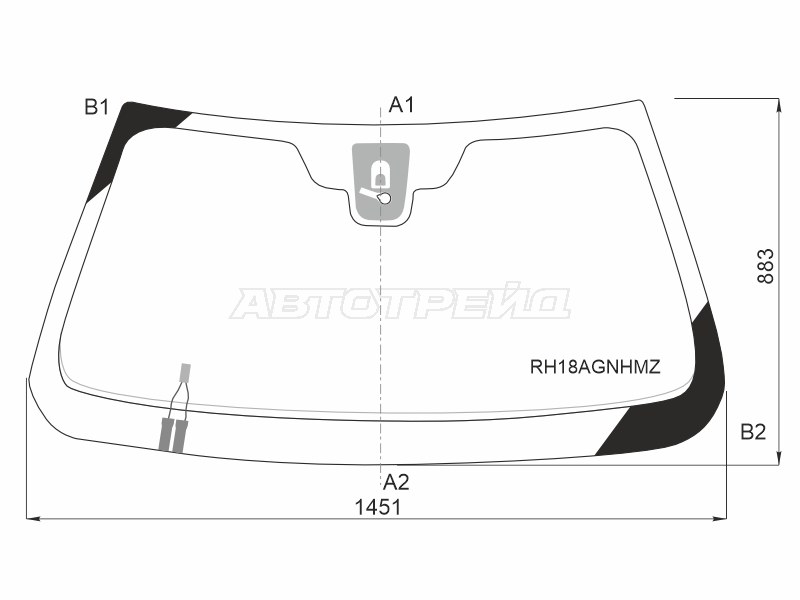 Стекло лобовое (Обогрев щеток / Датчик дождя / Молдинг) Geely Atlas 16-22