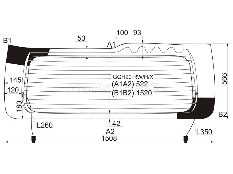 Стекло заднее (Цвет зеленый / Обогрев) Toyota Alphard (H20) 08-15 / Vellfire 08-15