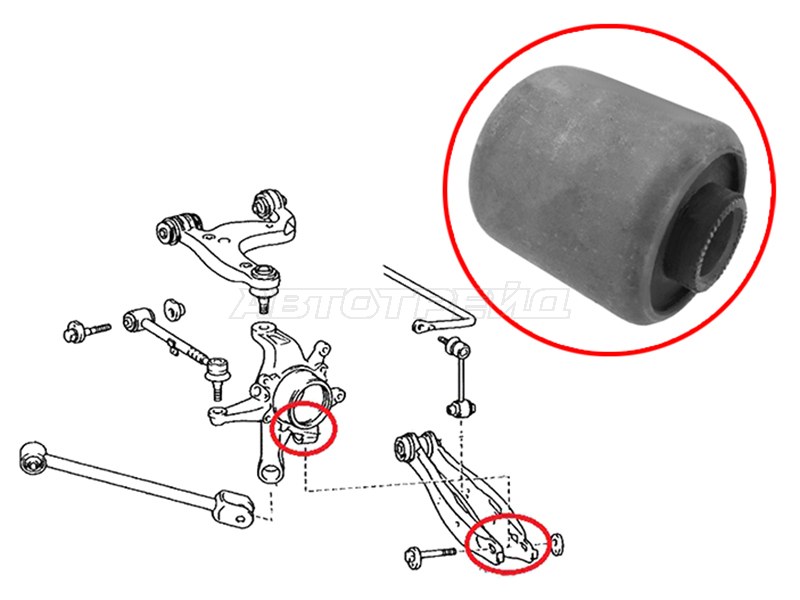 Сайлентблок цапфы Toyota Crown 99-08 / Mark II 00-04