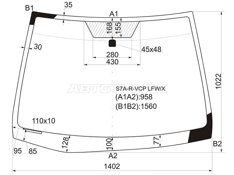 Стекло лобовое HONDA STREAM 00-06