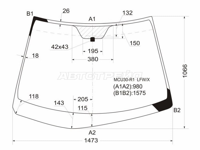 Стекло лобовое Lexus RX 03-09 / Toyota Harrier (XU30) 03-13
