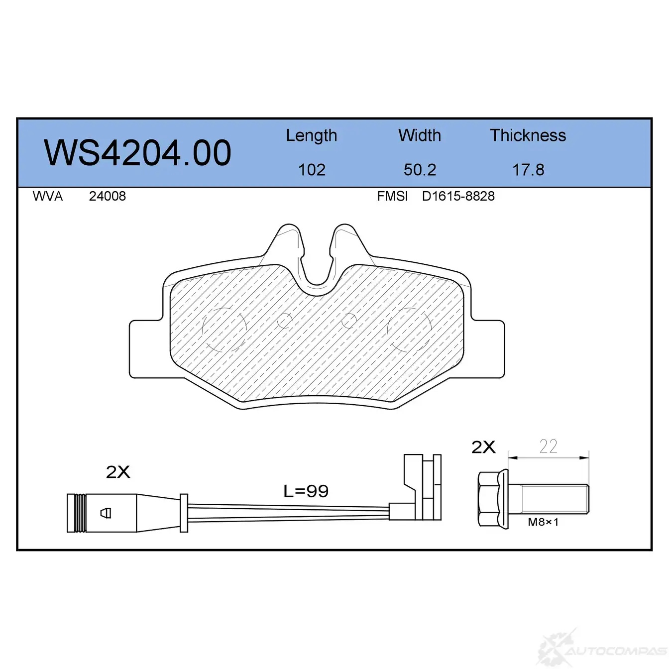 JEENICE WS420400 — Колодки тормозные дисковые · зад