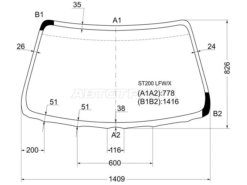 Стекло лобовое Toyota Carina ED 93-98 / Corona Exiv 93-98