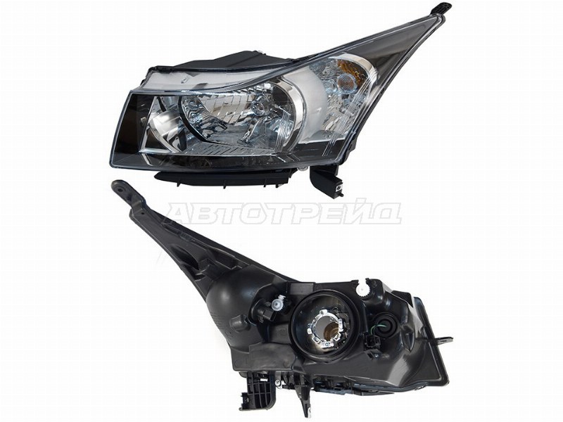 Фара Chevrolet Cruze 09-15 (Слева / Ручная регулировка / чёрная)
