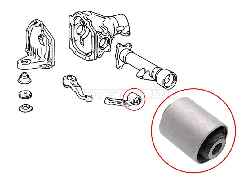 Сайлентблок редуктора Toyota Land Cruiser (J100) 98-07 / Lexus LX 98-07
