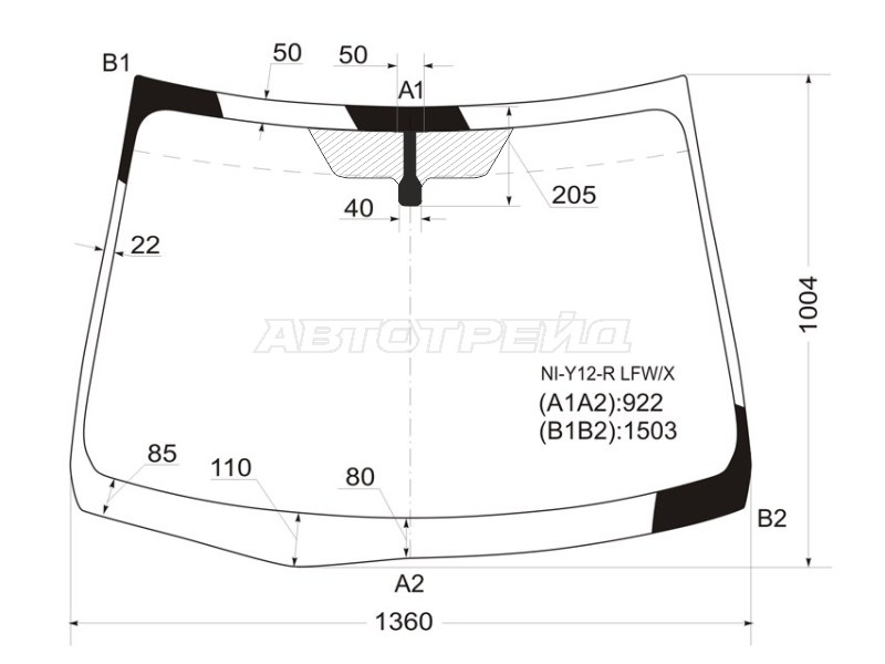 Стекло лобовое Nissan AD 06-16 / Wingroad 05-18
