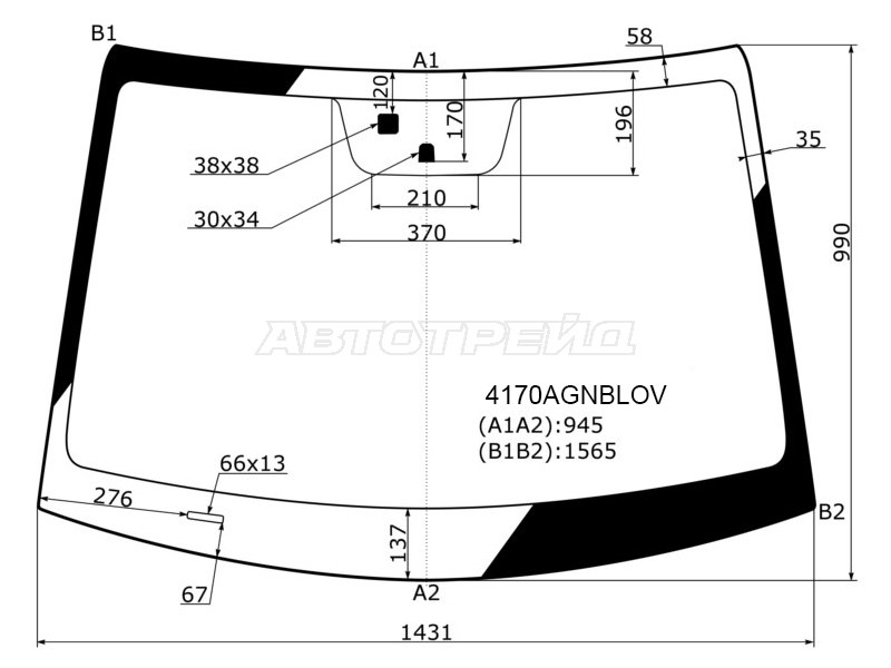 Стекло лобовое Hyundai Elantra 15-20