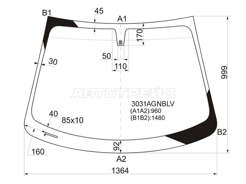 Стекло лобовое Chevrolet Aveo 11-