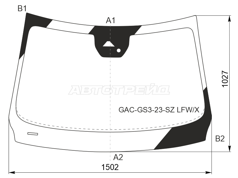 Стекло лобовое (Камера / Датчик дождя) GAC GS3 23-