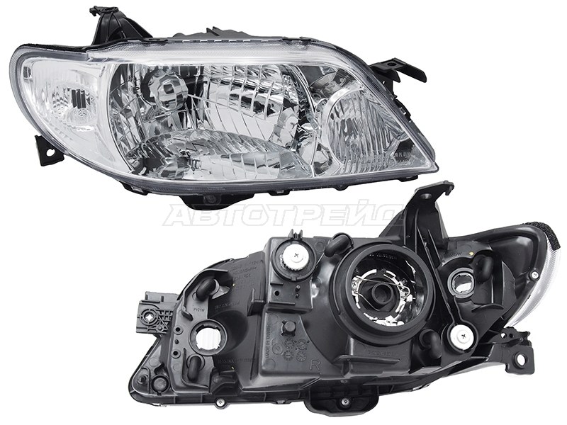 Фара Mazda 323 00-03 / Familia 00-03 (Справа / Галоген / Ручная регулировка)